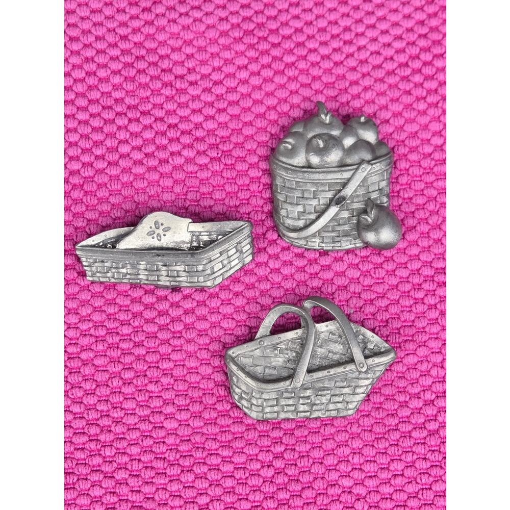 3 Longaberger Pewter Magnets